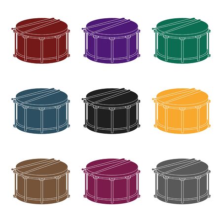 Drum icon in black style isolated on white background. Musical instruments symbol stock vector illustrationのイラスト素材