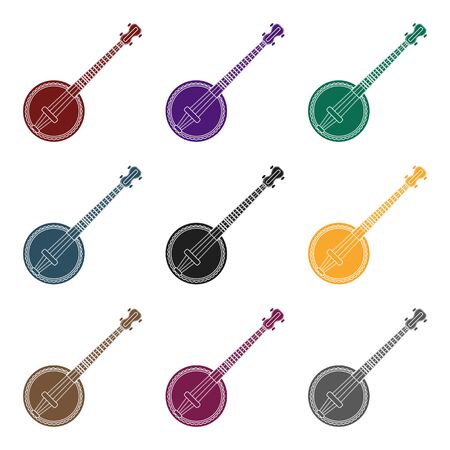Banjo icon in black style isolated on white background. Musical instruments symbol stock vector illustrationのイラスト素材