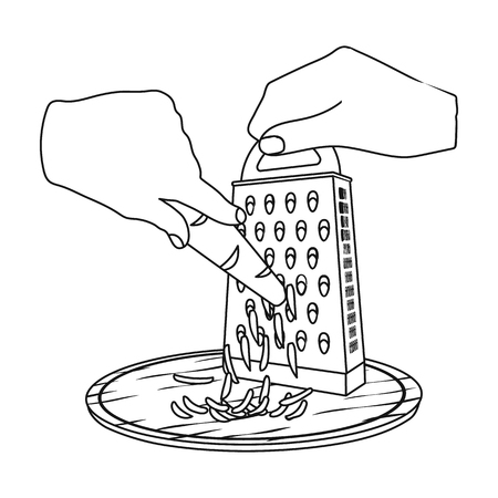Grater icon in outline style illustration.のイラスト素材