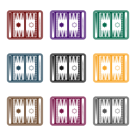 Backgammon icon in black style isolated on white background. Board games symbol vector illustration.のイラスト素材