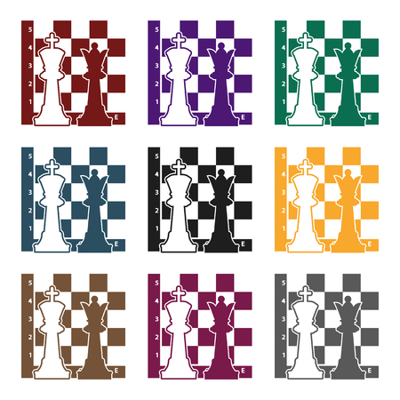 Chess icon in black style isolated on white background. Board games symbol vector illustration.のイラスト素材