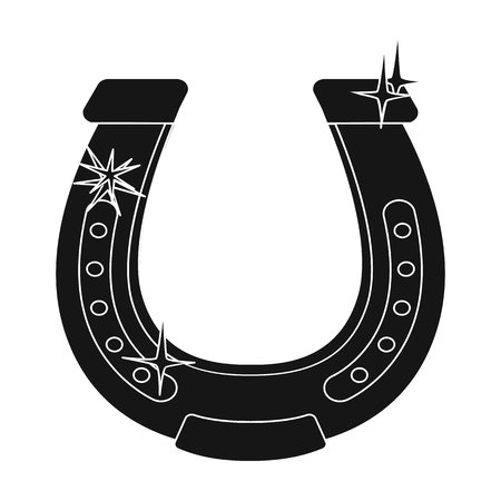 Horseshoe single icon in black style.Horseshoe vector symbol stock illustration .のイラスト素材