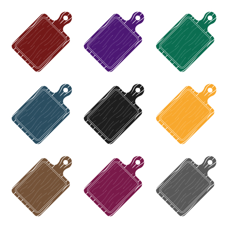 Cutting board.BBQ single icon in black style vector symbol stock illustration web.のイラスト素材
