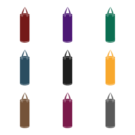 Boxing punching bag icon in black style isolated on white background. Boxing symbol stock vector illustration.のイラスト素材