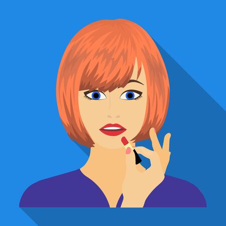 Girl, single icon in flat style.Girl vector symbol stock illustration web.のイラスト素材