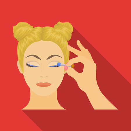 Makeup, single icon in flat style. Makeup, vector symbol stock illustration web.のイラスト素材