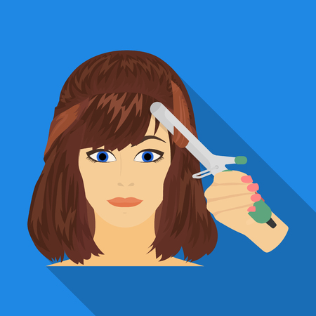 Hair single icon in flat style.Hair, vector symbol stock illustration web.のイラスト素材