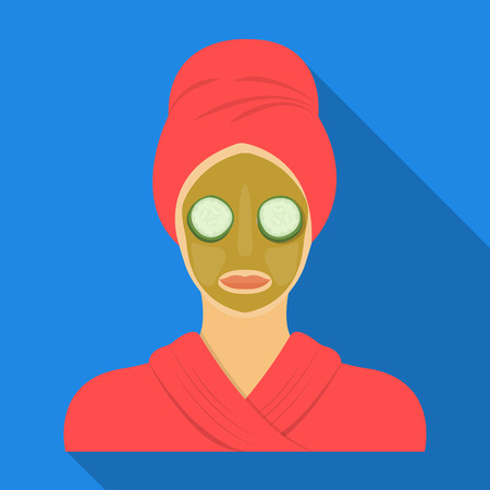 Mask, single icon in flat style.Mask, vector symbol stock illustration web.のイラスト素材
