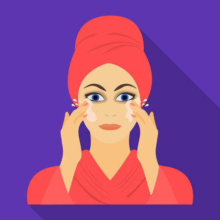 Girl, single icon in flat style.Girl vector symbol stock illustration web.のイラスト素材