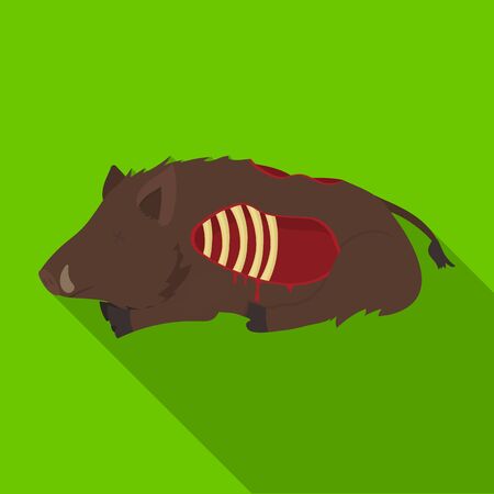 Boar single icon in flat styleのイラスト素材