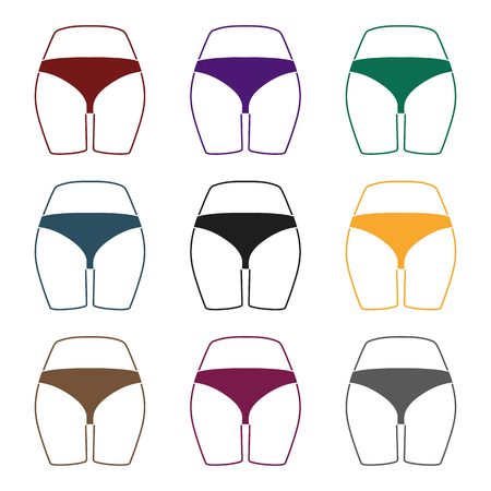 Buttocks icon in black style isolated on white background. Part of body symbol stock vector illustration.のイラスト素材