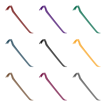 Crowbar icon in black style isolated on white background. Crime symbol vector illustration.のイラスト素材