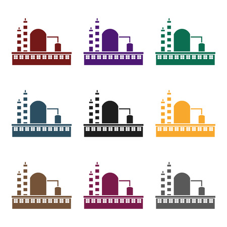 Factory icon in black style isolated on white background. Factory symbol vector illustration.のイラスト素材