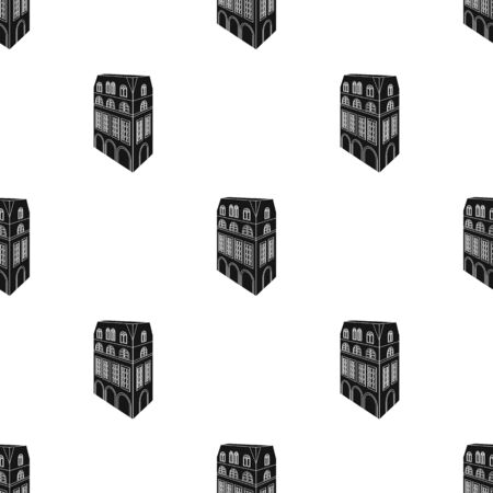 Typical English house. Architecture of the house single icon in black style vector symbol stock illustration web.のイラスト素材