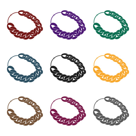 Jewellery chain icon in black style isolated on white background. Jewelry and accessories symbol stock vector illustration.のイラスト素材