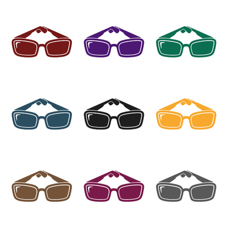 Sunglasses icon in black style isolated on white background. Picnic symbol stock vector illustration.のイラスト素材