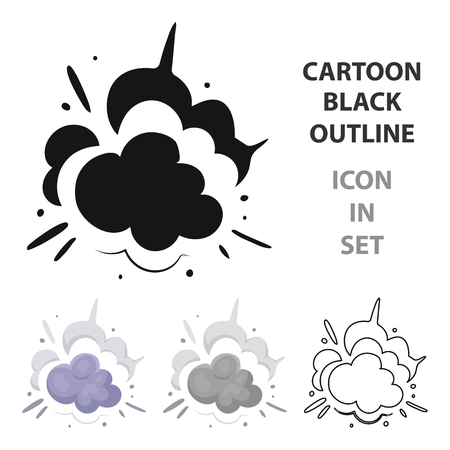 Explosion icon in cartoon style isolated on white background. Explosions symbol stock vector illustration.のイラスト素材
