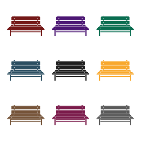 Bench icon in black style isolated on white background. Park symbol stock vector illustration.のイラスト素材
