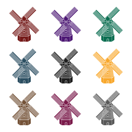 Rural wooden mill.のイラスト素材