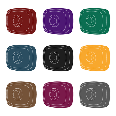 Webcam icon in black style isolated on white background. Personal computer accessories symbol stock vector illustration.のイラスト素材