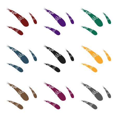 Comet icon in  black style isolated on white background. Space symbol vector illustration.のイラスト素材