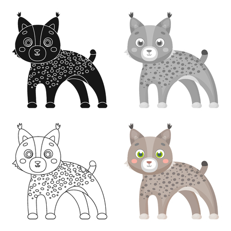 Lynx, single icon in cartoon style.Lynx, vector symbol stock illustration .のイラスト素材