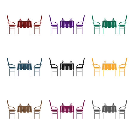 Restaurant table icon in black style isolated on white background. Restaurant symbol stock vector illustration.のイラスト素材