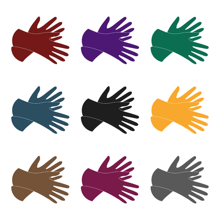 Rubber gloves icon in black style isolated on white background. Cleaning symbol stock vector illustration.のイラスト素材