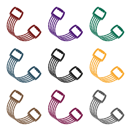 Simulator for hands on a spring mechanism.Gym And Workout single icon in black style vector symbol stock illustration.のイラスト素材