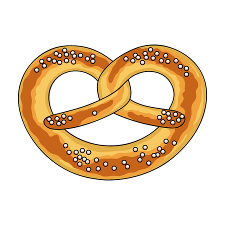 Bagel single icon in cartoon style.Bagel, vector symbol stock illustration web.のイラスト素材