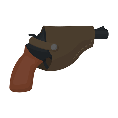 Pistol in the holster, firearms. Pistol detective single icon in cartoon style vector symbol stock illustration web.のイラスト素材