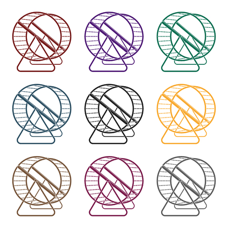 Wheel for rodents.Pet shop single icon in black style vector symbol stock illustration .のイラスト素材