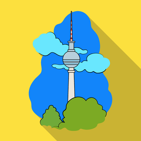 Tower, single icon in flat style.Tower, vector symbol stock illustration web.のイラスト素材