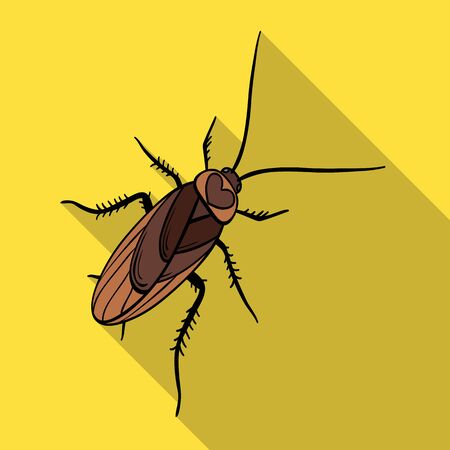 A mustachioed cockroach. Arthropod insect, cockroach single icon in flat style vector symbol stock isometric illustration web.のイラスト素材