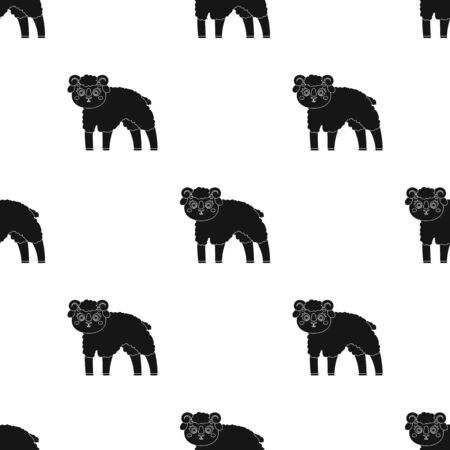 Sheep single icon in black style.Sheep, vector symbol stock illustration web.のイラスト素材