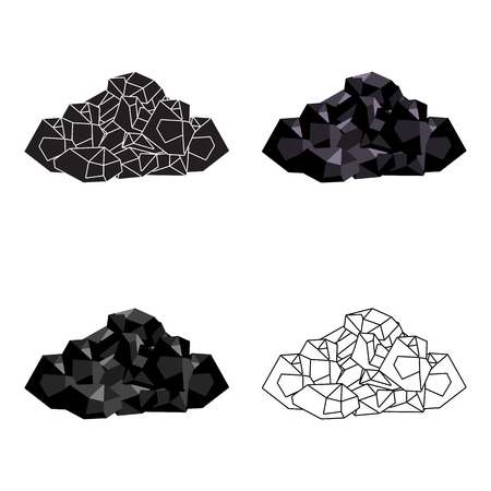 Black minerals from the mine.Coal, which is mined in the mine.Mine Industry single icon in cartoon style vector symbol stock illustration.のイラスト素材
