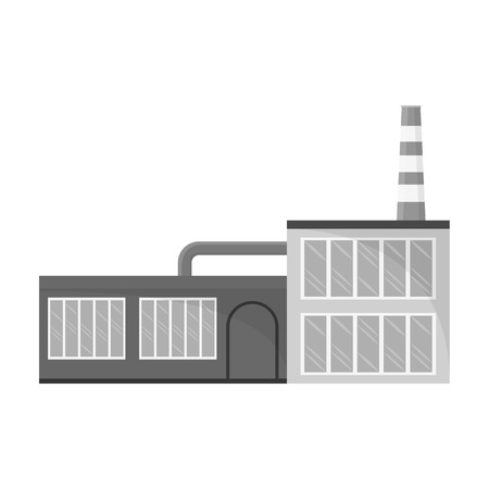 Factory, single icon in monochrome style.Factory, vector symbol stock illustration web.のイラスト素材
