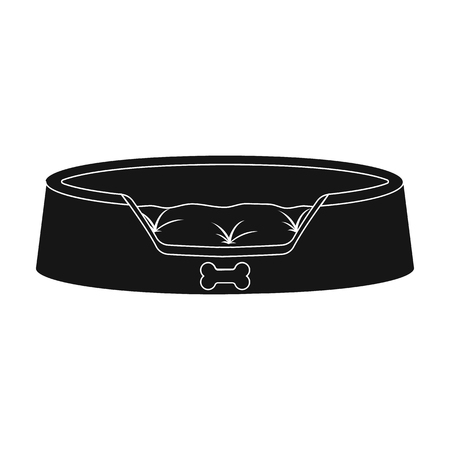 Lounger for a pet, a sleeping place. Care of a pet single icon in black style vector symbol stock illustration .のイラスト素材