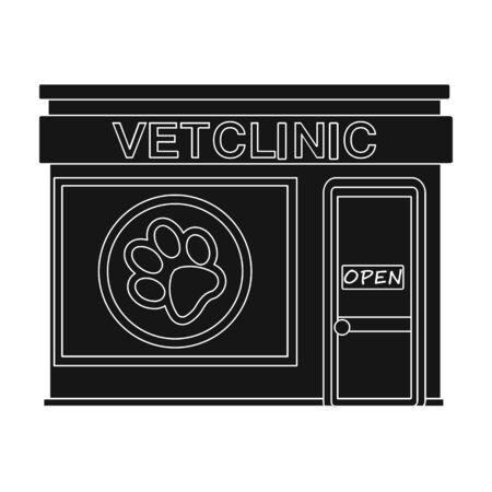 Office of the veterinary clinic. Pet care single icon in black style vector symbol stock illustration .のイラスト素材