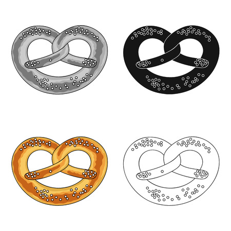 Bagel single icon in cartoon style.Bagel, vector symbol stock illustration .のイラスト素材