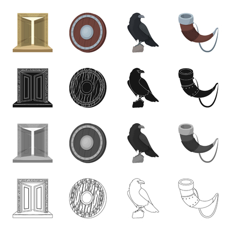 History, Vikings, weapons and other web icons in cartoon style.のイラスト素材