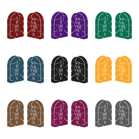 Ten Commandments icon in black style isolated on white background. Religion symbol stock vector illustration.のイラスト素材