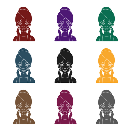 Face care icon in black style isolated on white background.のイラスト素材