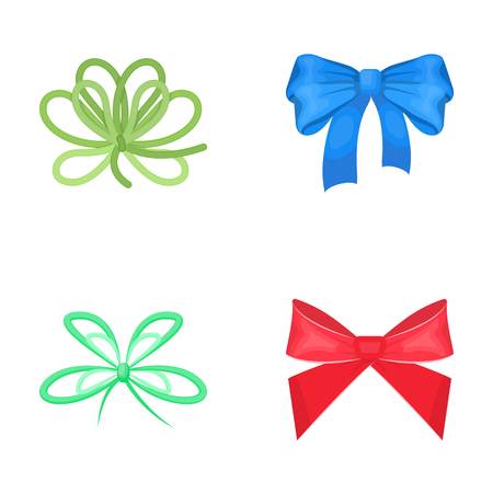 Bow, ribbon, decoration, and other  icon in cartoon style. Gift, bows, node icons in set collectionのイラスト素材