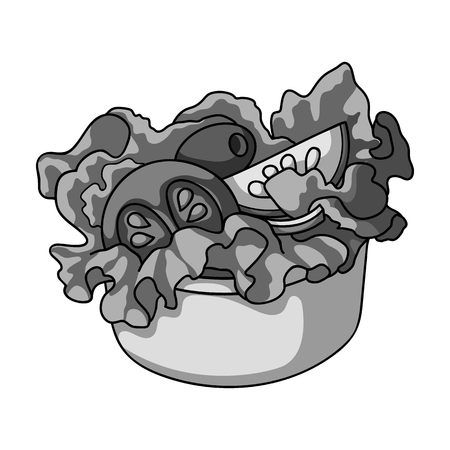 Bowl, single icon in monochrome style.Bowl, vector symbol stock illustration web.のイラスト素材