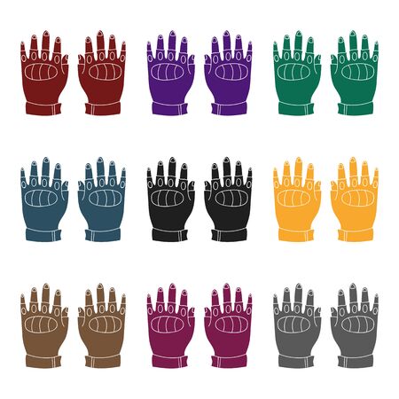 Fingerless gloves icon in black style isolated on white background.のイラスト素材