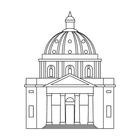 Building, single icon in outline style.Building, vector symbol stock illustration web.のイラスト素材