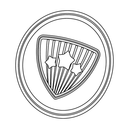Shield, single icon in outline style.Shield, vector symbol stock illustration web.のイラスト素材