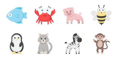 An unrealistic animal icons in set collection for design. Toy animals vector symbol stock  illustration.のイラスト素材