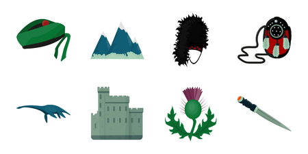 Country Scotland icons set collectionのイラスト素材